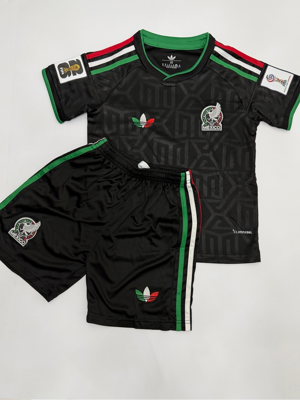 Kid’s Adidas Mexico Away Soccer Jersey & Shorts Set